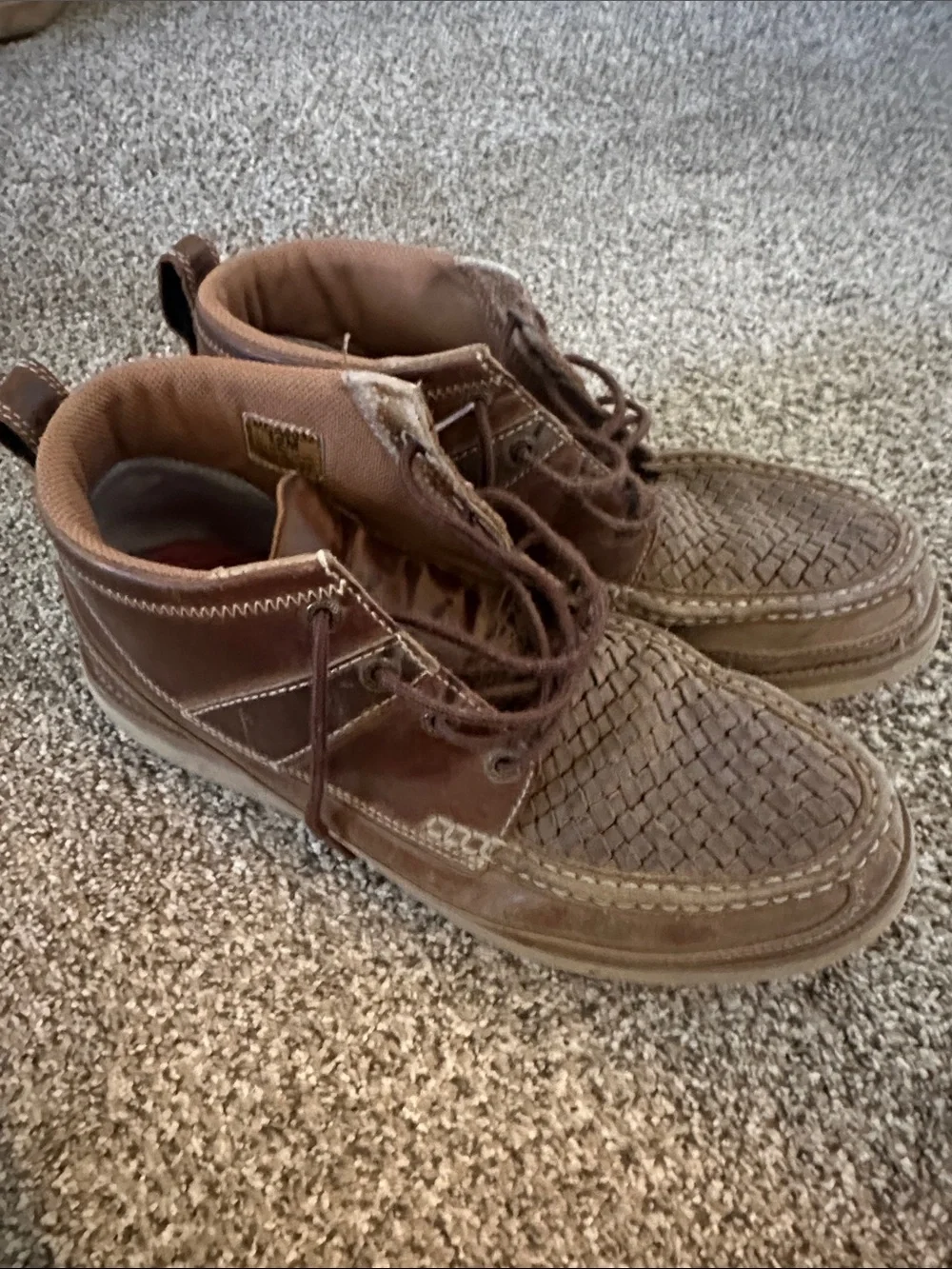 Twisted X Men's Brown Woven Leather Lace-Up Boots